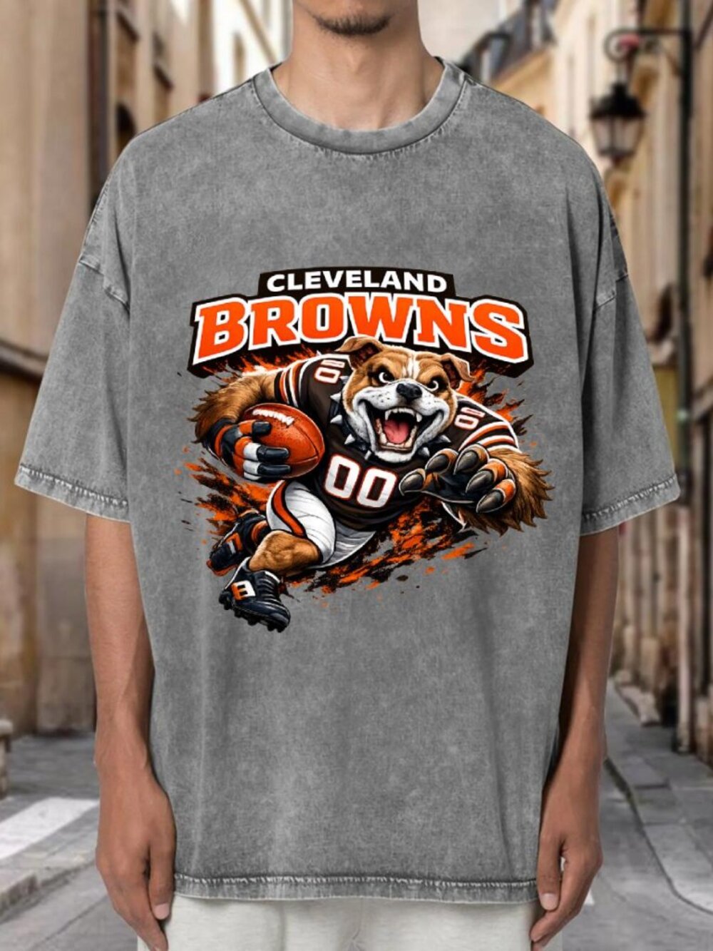 Cleveland Browns Mascot Football Graphic T-shirt FGIG3VGFT402